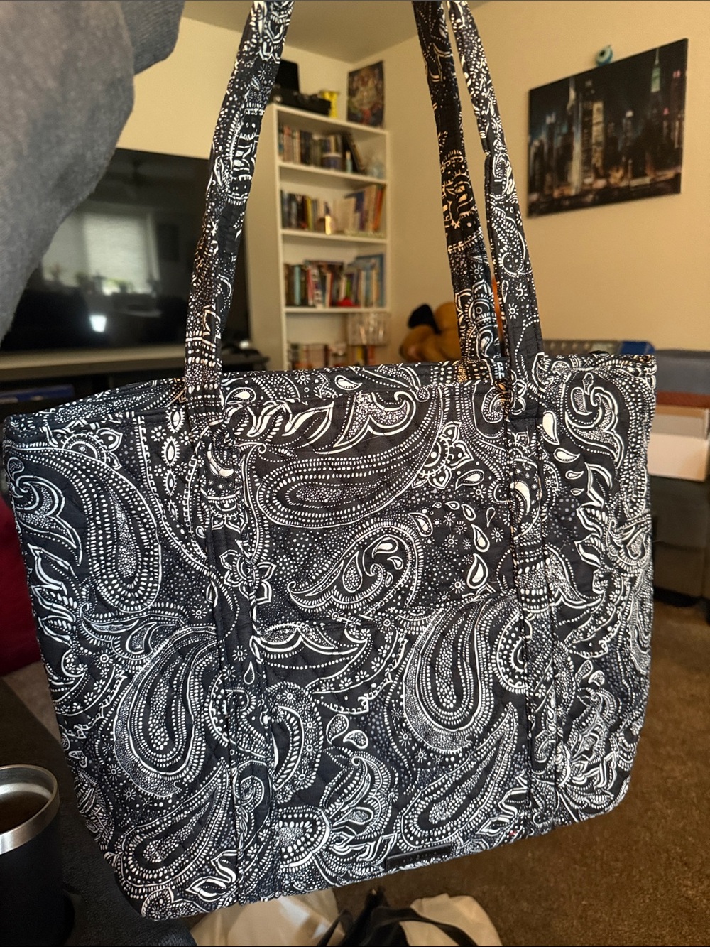 Vera Bradley Black Quilted Tote Bag